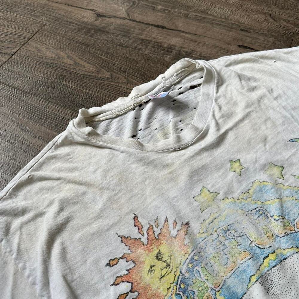 Vintage 90s 1993 Fall Tour Grateful Dead Thrashed White Band Tee - Picture 5 of 8
